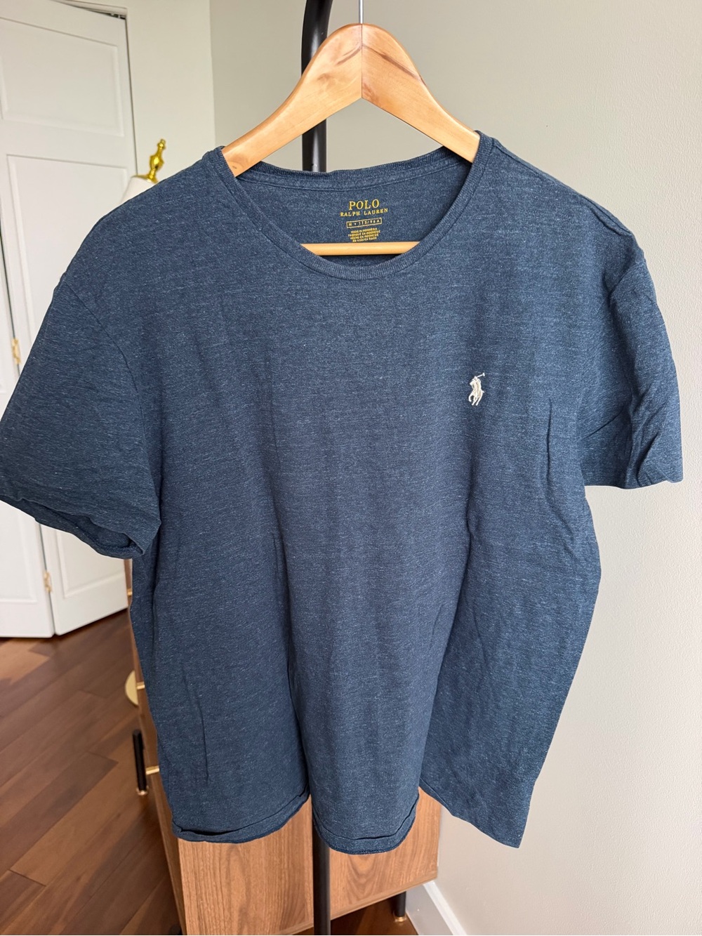 Polo Ralph Lauren Heather Navy Blue 100% Cotton Crewneck T-Shirt Size M